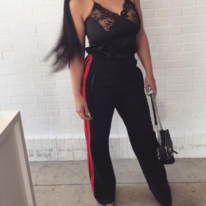 NWT Black and Red Stripe Pants